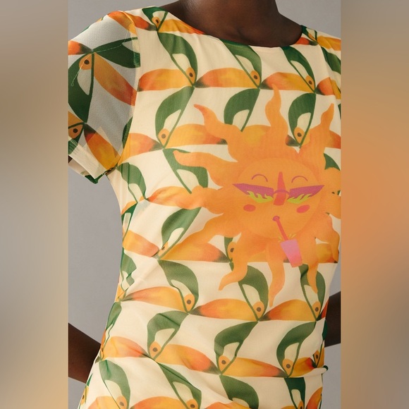 Farm Rio Printed Mesh Midi Dress - Picture 5 of 10